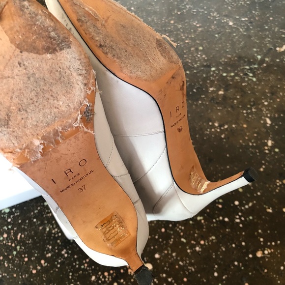 IRO Hygie Boots Off White Leather Heels - Picture 11 of 12